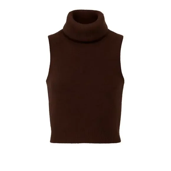 Jessica Simpson Brown Sleeveless Turtleneck Sweater Vest | Women’s M - Picture 1 of 6